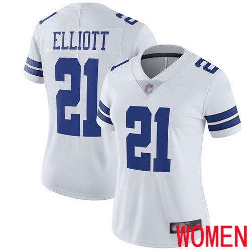 Women Dallas Cowboys Limited White Ezekiel Elliott Road #21 Vapor Untouchable NFL Jersey->women nfl jersey->Women Jersey